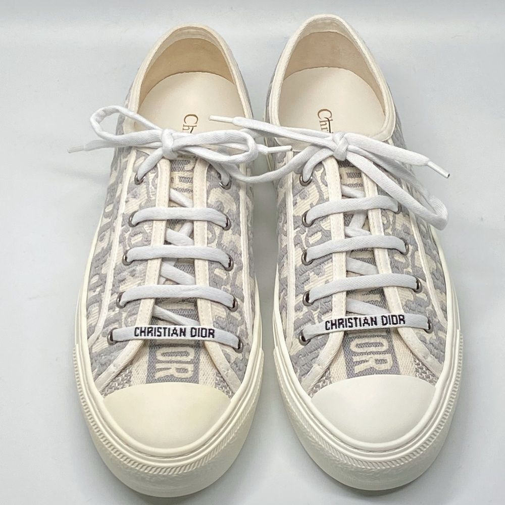 Dior Walk'n'Dior Sneaker Stone Gray Dior Oblique Embroidered Cotton size 41 - Picture 3 of 16